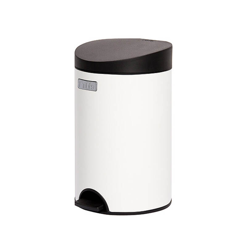 Th&ugrave;ng R&aacute;c inox Fitis Premium 12L - Tr&ograve;n đạp thấp - 3 M&agrave;u (Inox mờ, Trắng, Đen) - RPS1-901, RPS1-904, RPS1-903 image number null